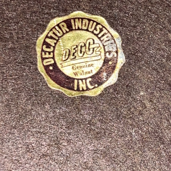 Amber Glass CIGARETTE CIGAR ASHTRAY LARGE 8" Vintage With Walnut Wood Base - Picture 6 of 6